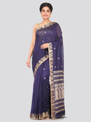 PinkLoom Women's Cotton Saree With Blouse Piece (GB294_Blue)