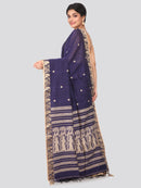 PinkLoom Women's Cotton Saree With Blouse Piece (GB294_Blue)
