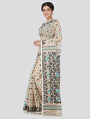 PinkLoom Women's soft Jamdani Saree without Blouse Piece (GB303_Beige)