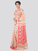PinkLoom Women's soft Jamdani Saree without Blouse Piece (GB304_Beige)