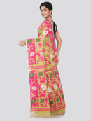 PinkLoom Women's soft Jamdani Saree without Blouse Piece (GB309_Yellow)