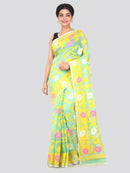 PinkLoom Women's soft Jamdani Saree without Blouse Piece (GB310_Light Green)