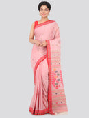 PinkLoom Women's Cotton Saree With Blouse Piece (GB318_Red)