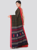 PinkLoom Women's Cotton Saree With Blouse Piece (GB326_Multicolored)