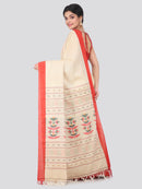 PinkLoom Women's Cotton Saree With Blouse Piece (GB331_Beige)