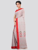 PinkLoom Women's Cotton Saree With Blouse Piece (GB333_Grey)