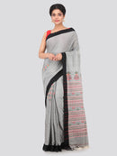 PinkLoom Women's Cotton Saree With Blouse Piece (GB334_Grey)