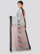 PinkLoom Women's Cotton Saree With Blouse Piece (GB334_Grey)