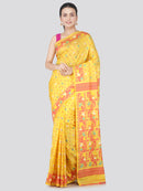 PinkLoom Women's Pure Silk Saree With Blouse Piece (GB339_Yellow)