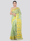 PinkLoom Women's soft Jamdani Saree without Blouse Piece (GB341_Light Green)