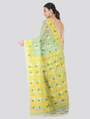 PinkLoom Women's soft Jamdani Saree without Blouse Piece (GB341_Light Green)