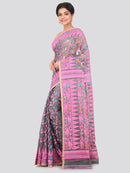 PinkLoom Women's soft Jamdani Saree without Blouse Piece (GB343_Grey)