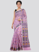 PinkLoom Women's soft Jamdani Saree without Blouse Piece (GB345_Purple)