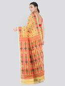 PinkLoom Women's soft Jamdani Saree without Blouse Piece (GB346_Yellow)