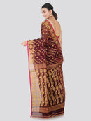 PinkLoom Women's soft Jamdani Saree without Blouse Piece (GB355_Brown)
