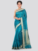 PinkLoom Women's Cotton Silk Saree With Blouse Piece (GB362_Blue)
