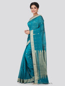 PinkLoom Women's Cotton Silk Saree With Blouse Piece (GB362_Blue)