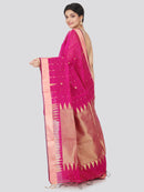 PinkLoom Women's Cotton Silk Saree With Blouse Piece (GB363_Pink)