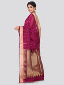 PinkLoom Women's Cotton Silk Saree With Blouse Piece (GB365_Pink)