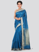 PinkLoom Women's Cotton Silk Saree With Blouse Piece (GB367_Blue)