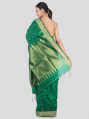 PinkLoom Women's Cotton Silk Saree With Blouse Piece (GB368_Green)