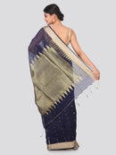 PinkLoom Women's Cotton Silk Saree With Blouse Piece (GB369_Dark Blue)
