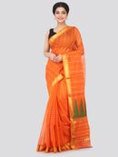 PinkLoom Women's Cotton Silk Saree With Blouse Piece (GB370_Orange)