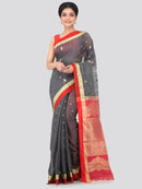 PinkLoom Women's Cotton Silk Saree With Blouse Piece (GB372_Grey)