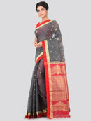 PinkLoom Women's Cotton Silk Saree With Blouse Piece (GB372_Grey)