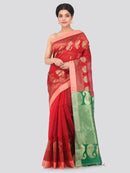 PinkLoom Women's Cotton Silk Saree With Blouse Piece (GB377_Maroon)