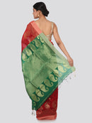 PinkLoom Women's Cotton Silk Saree With Blouse Piece (GB377_Maroon)