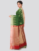 PinkLoom Women's Cotton Silk Saree With Blouse Piece (GB379_Green)