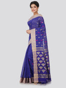 PinkLoom Women's Cotton Silk Saree With Blouse Piece (GB383_Blue)