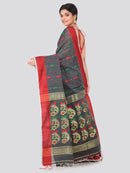 PinkLoom Women's Cotton Silk Saree With Blouse Piece (GB385_Grey)