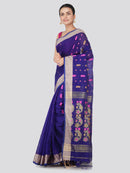 PinkLoom Women's Cotton Silk Saree With Blouse Piece (GB386_Blue)