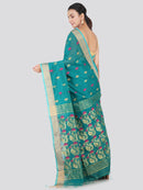 PinkLoom Women's Cotton Silk Saree With Blouse Piece (GB387_Light Blue)