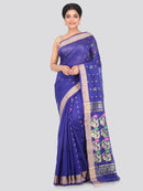PinkLoom Women's Cotton Silk Saree With Blouse Piece (GB389_Blue)