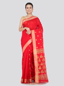 PinkLoom Women's Cotton Silk Saree With Blouse Piece (GB392_Red)