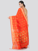 PinkLoom Women's Cotton Silk Saree With Blouse Piece (GB393_Orange)