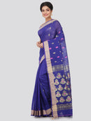 PinkLoom Women's Cotton Silk Saree With Blouse Piece (GB395_Blue)