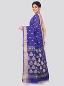 PinkLoom Women's Cotton Silk Saree With Blouse Piece (GB395_Blue)
