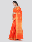 PinkLoom Women's Cotton Silk Saree With Blouse Piece (GB397_Orange)