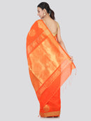 PinkLoom Women's Cotton Silk Saree With Blouse Piece (GB397_Orange)