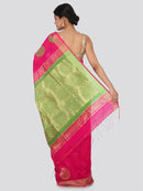 PinkLoom Women's Cotton Silk Saree With Blouse Piece (GB399_Pink)