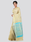 PinkLoom Women's Cotton Silk Saree With Blouse Piece (GB400_Beige)