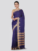 PinkLoom Women's Cotton Saree With Blouse Piece (GB403_Blue)