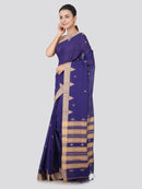 PinkLoom Women's Cotton Saree With Blouse Piece (GB403_Blue)