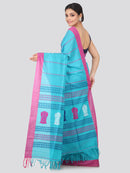 Women's Handloom Cotton Saree With Blouse Piece