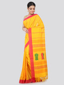 Women's Handloom Cotton Saree With Blouse Piece