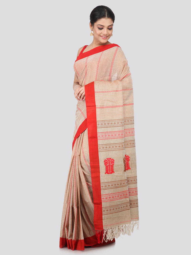 Women's Handloom Cotton Saree With Blouse Piece